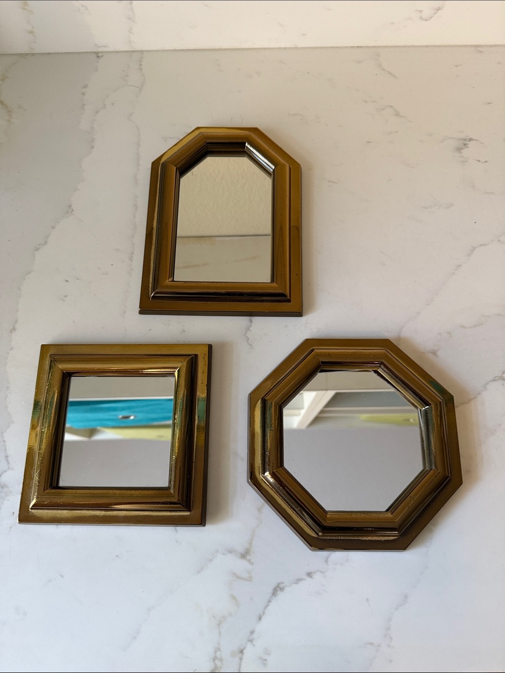 Vintage Burwood Small Decorative Mirrors Set of 3 1987 - Picture 6 of 8